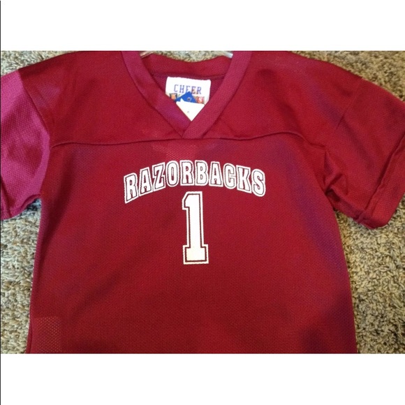 Kids Unisex Size 3T Razorbacks #1 Logo Mesh Football Uniform Sports Jersey NWT - Picture 3 of 3